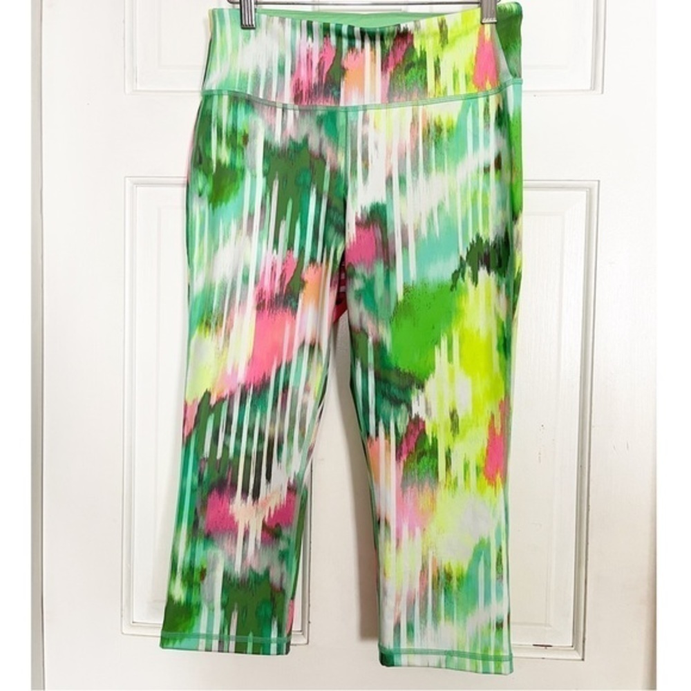 Athleta Chaturanga Legging Wailea Green crop Sz M - Picture 3 of 6